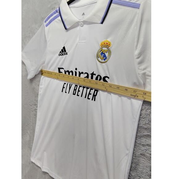 Adidas Mens Soccer Jersey Size Small #7 Romal Real Madrid Futbol Authentic White - Picture 3 of 8